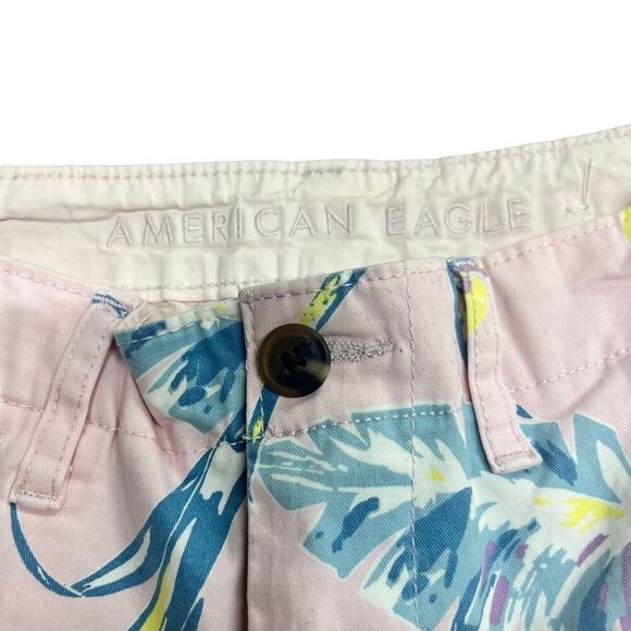 American Eagle Outfitters unisex Pink Floral Print Cotton Blend Shorts Size 26 - Picture 7 of 9